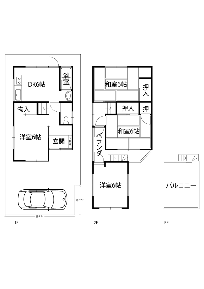 大峰元町貸家ー図面